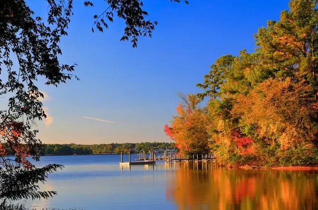 A lake in Greenville, NC fall