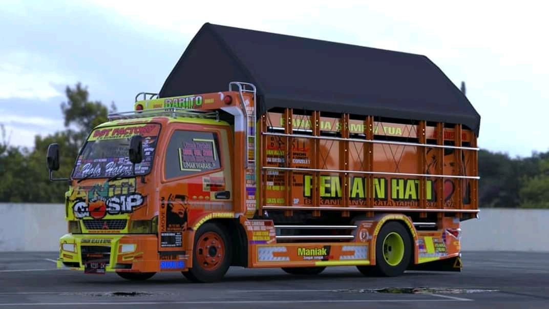 Download Mod  Truck Canter Anti  Gosip  Bussid livery truck 