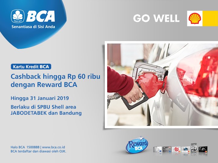 #BankBCA - Promo Cashback Up To Rp. 60 ribu dengan Reward BCA di SPBU SHELL