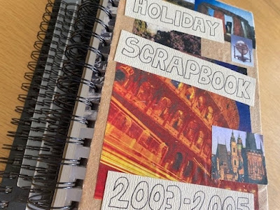 Pile of old travel journals and notebooks