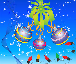 8種類のクリスマス ボールの背景 Christmas hanging ball ornaments snowflake イラスト素材1