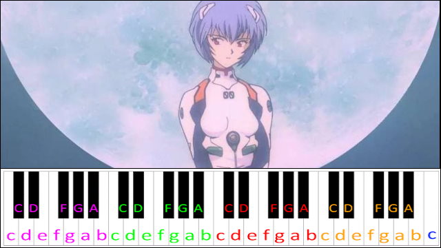 Rei II (Neon Genesis Evangelion) Piano / Keyboard Easy Letter Notes for Beginners