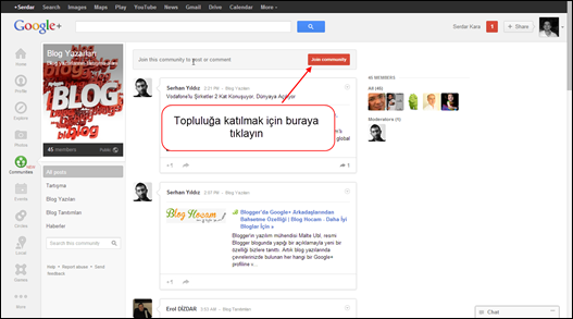 Google+ Topluluğa Katılma