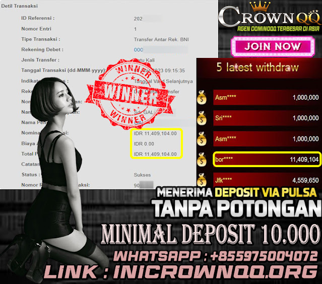 CrownQQ Agen DominoQQ BandarQ dan Domino99 Online Terbesar