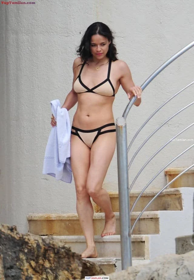 Michelle Rodriguez Sexy Bikini, Lingerie, Bra Photos & Cleavage Pics in Swimwear