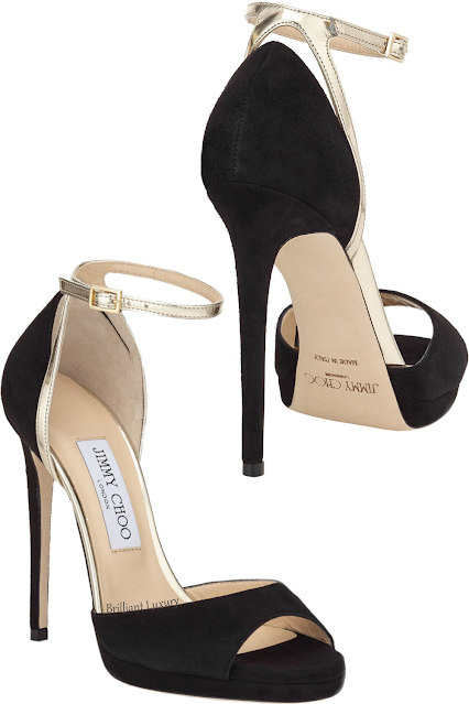 Jimmy Choo Pearl gold metallic leather-trimmed suede sandals #brilliantluxury