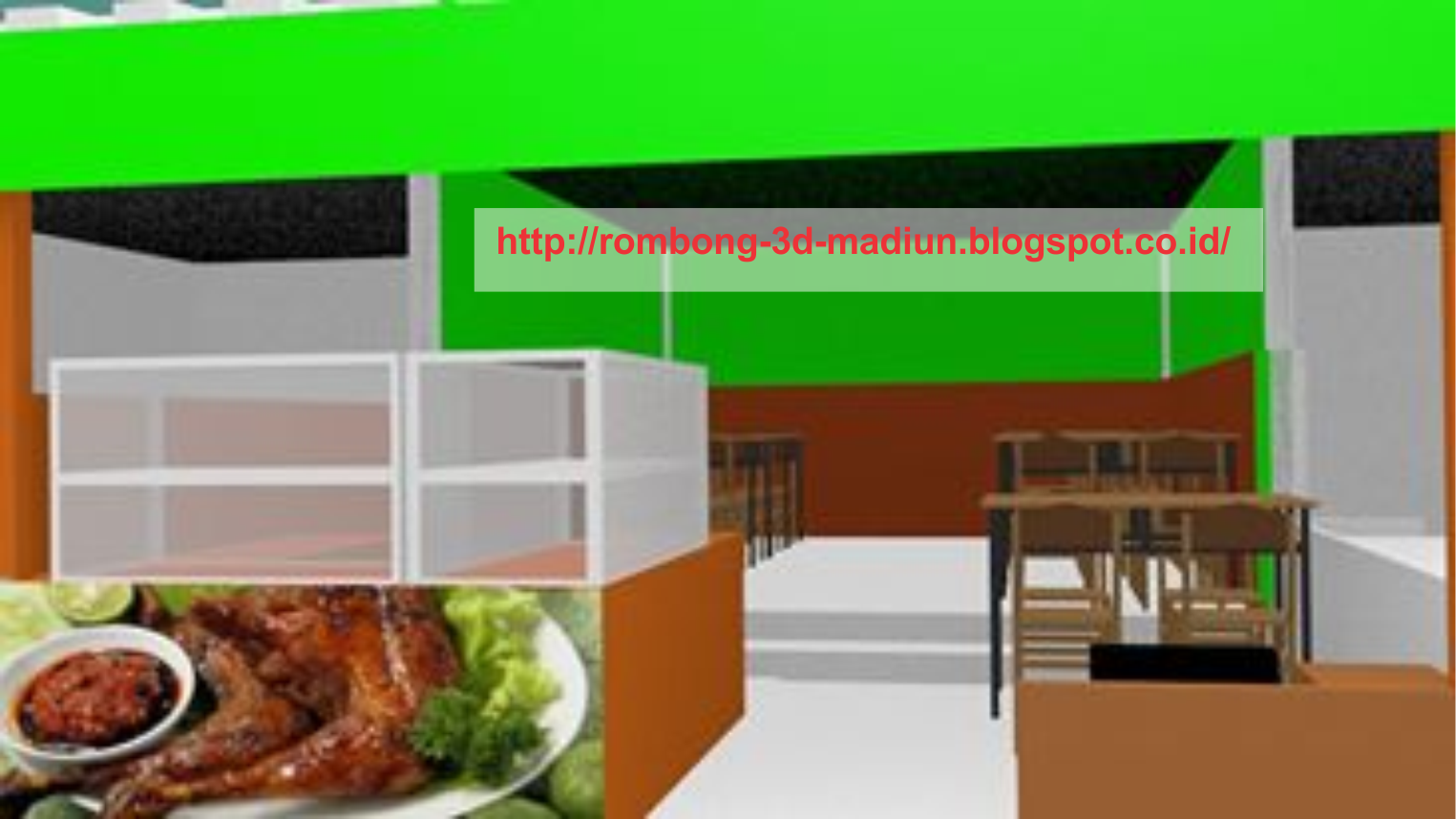 ROMBONG GROBAK GEROBAK 3D DESAIN  INTERIOR WARUNG  