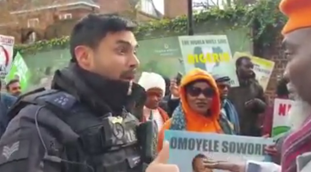 #FreeSowore Protest Rocks Abuja House In London, UK (Pictures, Video)