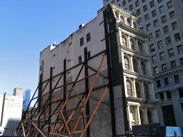 Leaning Tower of Broadway - 287 Broadway / 55 Reade, before the luxury condo that undermined it went up.