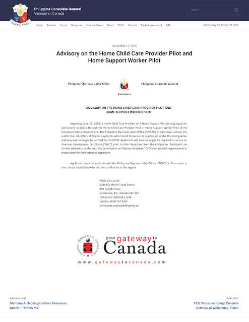 Advisory on the Home Child Care Provider Pilot and Home Support Worker Pilot