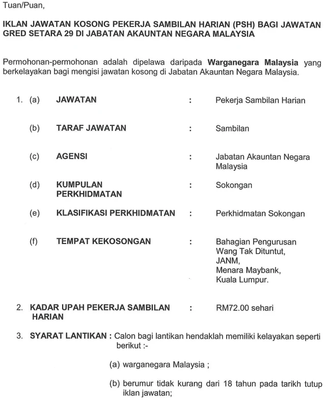 Jawatan Kosong Jabatan Akauntan Negara Malaysia (JANM) Mei 2019