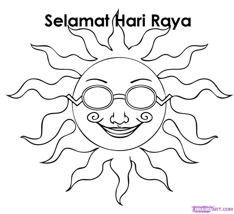 Gambar Kad Raya - Free Colouring Pages