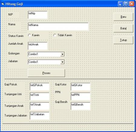 Contoh Database, C++, visual basic, java: Salary 