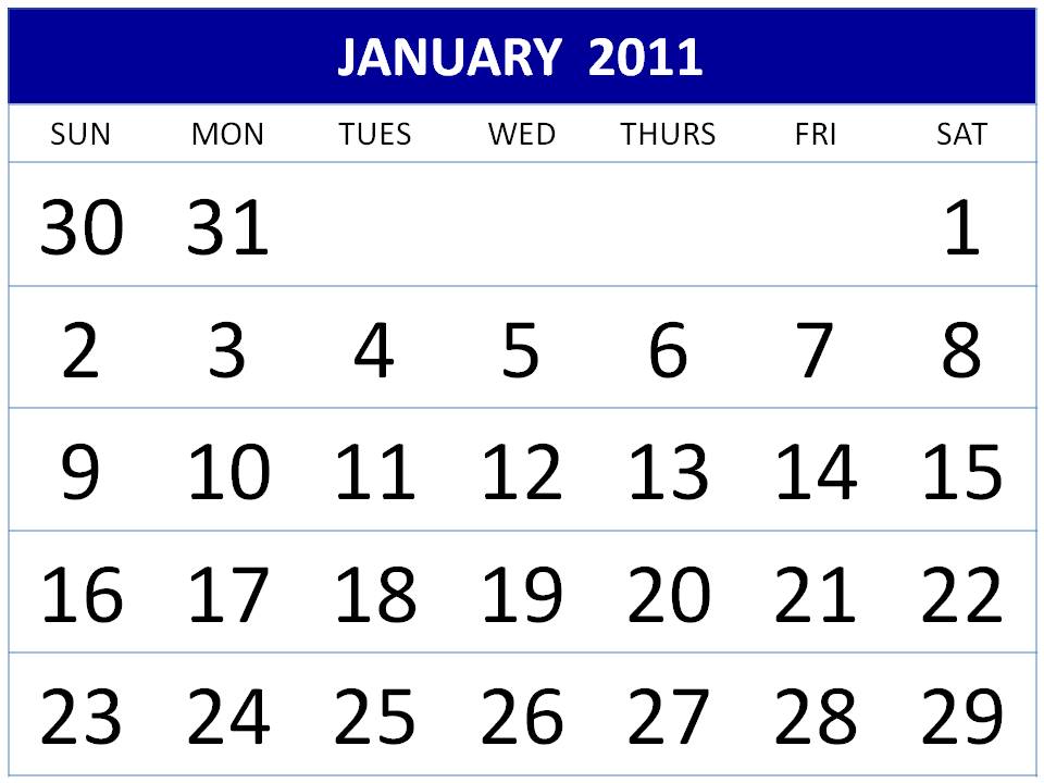 calendar template 2011. free yearly calendar template