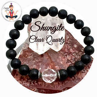  Shungite Clear Quartz Energy Healing Crystal Reiki Gemstone Bracelet -Spiritual Diva Jewelry