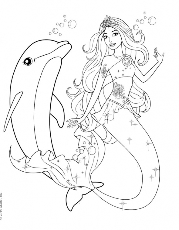 Cartoons Coloring Pages: Barbie In a Mermaid Tale Coloring 