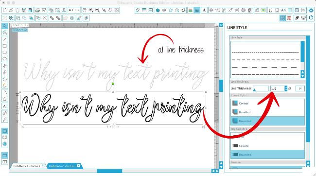 Silhouette tutorial, increase line thickness