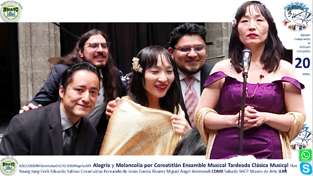 Alegría y Melancolía por Coreatitlán Ensamble Musical Tardeada Clásica Musical JLRR   Comprar artítulo:  https://bit.ly/ChikooElNino  Boletos:  https://bit.ly/3Dtt8sC Evento: https://bit.ly/44FIhmx   Comprar Artículo Informativo Completo RDAlegriasMX - MiBonitoLeónGTO 20 MXN @mibonitoleongto Suscripción Mensual 222 MXN obteniendo 20 artículos completos a seleccionar. @rdalegriamx https://bit.ly/ComprarNoticias  https://bit.ly/m/mibonitoleongto CHAT  https://bit.ly/SolicitudMayoresInformes https://bit.ly/MiBonitoLeonGTO Ver Videos Comprar un artículo: https://www.facebook.com/MiBonitoLeonGto/shop/  Enviar tu comprobante de pago y nombre del artículo seleccionado.  https://wa.me/524771277793 Sólo una persona está asignada para atenderle.     COMPRAR Noticias @mibonitoleongto @rdalegriamx  https://bit.ly/m/mibonitoleongto Unirme al Grupo de Noticias. Patrocinar la visibilidad del artículo completo depende de su amable cooperación.   Citar fuente: VTTC José Luis Rocha Rodríguez. (2023). Descubrimientos: Disolviendo Mitos, Revelando Realidades Revista Semanal Sabatina Ciencia para Jóvenes JLRR . Miércoles 12 de AGOSTO de 2023, de Mi Bonito León Guanajuato - Revista Digital Alegría Mexicana Sitio web: https://bit.ly/DescubrimientosRadioEducacion   #20230819MiBonitoLeónGTO #RDAlegríasMX Alegría y Melancolía por Coreatitlán Ensamble Musical Tardeada Clásica Musical Hae Young Jang Erick Eduardo Salinas Covarrubias Fernando de Jesús García Álvarez Miguel Ángel Arizmendi CDMX Sábado SHCP Museo de Arte JLRR  Autor: José Luis Rocha Rodríguez Redacción, Fotografía, Video, Imagen y Publicación  #20230819MiBonitoLeonGTO,#RDAlegriasMX,Alegria,Melancolia,Coreatitlan,Ensamble,Musical,Tardeada,Clasica,Musical,HaeYoungJang,ErickEduardoSalinasCovarrubias,FernandodeJesusGarciaÁlvarez,MiguelÁngelArizmendi,CDMX,Sabado,SHCPMuseodeArte,JLRR,MusicaAudio,Clasicos,RedesProfesionales,Investigacion,Alegria,Caminoati,Quelguardo,ilvavaliere,Ópera,DonPasquale,Serenata,Vocalise,ElCisne,LeCygne,Vals,Suite,Orquesta,Variedades,Jesus,AlegriadelosHombres,Cantata,Reverberacion,Resto,Perfume,Mismocorazon,CastillodeMagia,Enestosmomentosyrios,Dimequesi,CoreatitlanEnsambleMusical,CoreatitlanEnsambleMusical,CoreatitlanEnsambleMusical,CoreatitlanEnsambleMusical,Espiritu,SeunghyeonMoon,AlfonsoEsparzaOteo,KimGuangjin,Sebastian,Bach,Johann,Camile,SaintSaens,FranzSchubert,YoonHakjoon,ClaudeAmessemexicana,fronteras,Giovanni,Rufinni,Donizetti   #León #GTO #Guanajuato #Guerrero #Querétaro #CDMX #Puebla #EstadodeMéxico #Hidalgo #Tlaxcala #Veracruz #Morelos #Oaxaca #Chiapas #Tabasco #Campeche #Yucatán #QuintanaRoo #Colima #Nayarit #Jalisco #BajaCaliforniaNorte #BajaCaliforniaSur #Sonora #Coahuila #Chihuahua #NuevoLeón #Sinaloa #Tamaulipas #Durango #SanLuisPotosí #Aguascalientes #Zacatecas
