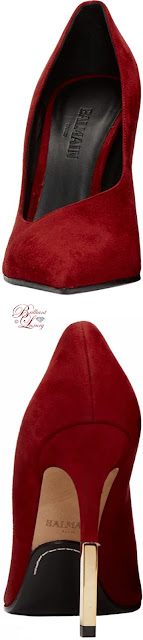 ♦Balmain red suede Agnes high heels #balmain #shoes #red #brilliantluxury