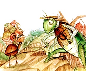 Cuento corto en inglés: The grasshopper and the ant