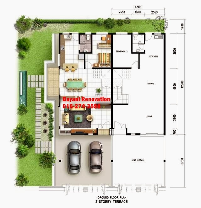 Sample Plan Rumah  Teres Modern Bayani Home Renovation