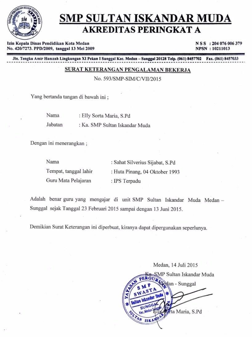 Contoh Surat Pengalaman Kerja yang Benar dan Terbaru 