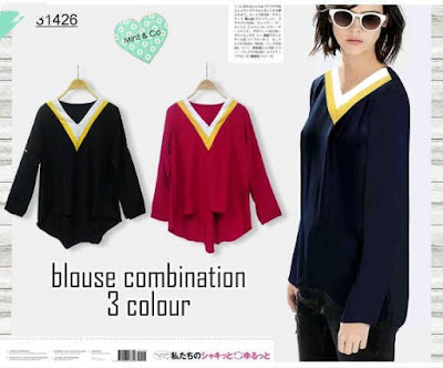 Baju Lengan Panjang Blouse 3 Colours - 10408