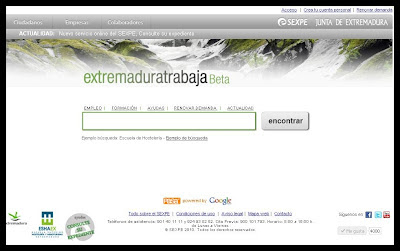 Antigua imagen del portal Extremaduratrabaja