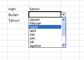 contoh daftar pilihan isian di ms excel