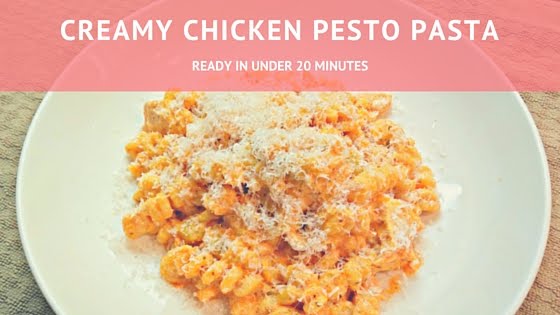 Creamy Chicken Pesto Pasta Recipe from the Petite Passions