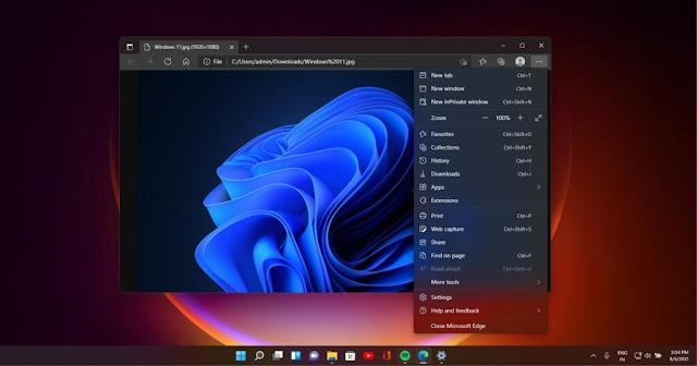 Edge Extensions and Bookmarks Bar in Browser Windows 11