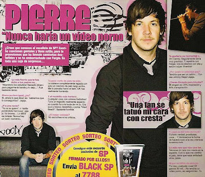The spanish magazine Black did an interview with Pierre Bouvier during 