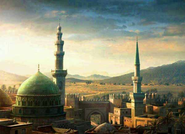 20 Contoh Gambar Lukisan Masjid  Terindah Karya Seniman 