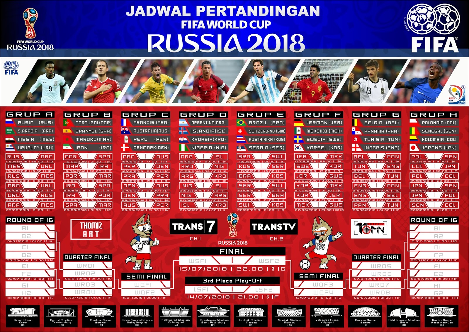 Jadwal Piala Dunia 2018 Lengkap Dengan Hak Siar