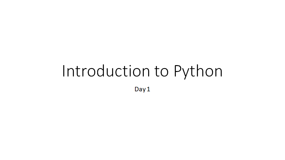 Introduction to Python