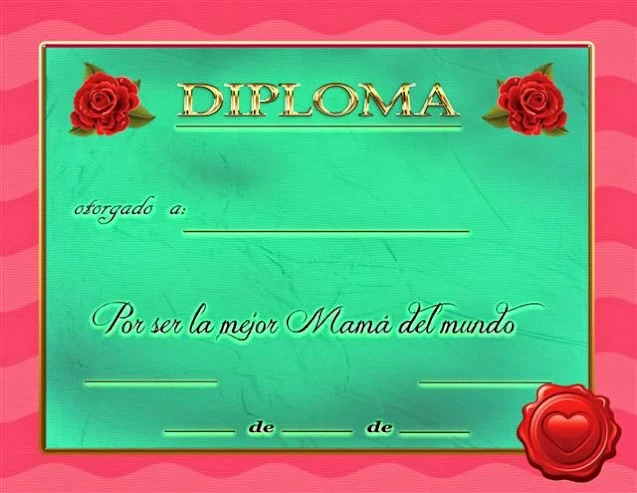 Diploma para la mejor mamá del mundo