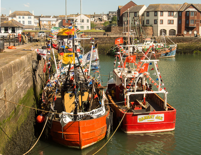 Photo of some of the trawlers decorated ready for the race