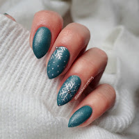  Cosmetics Zone 047 Aventurine Blue + gel art 085 Silver Patina - zimowe zdobienie