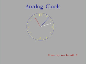 C++ Program to create an Analog Clock C++ Program to create an Analog Clock