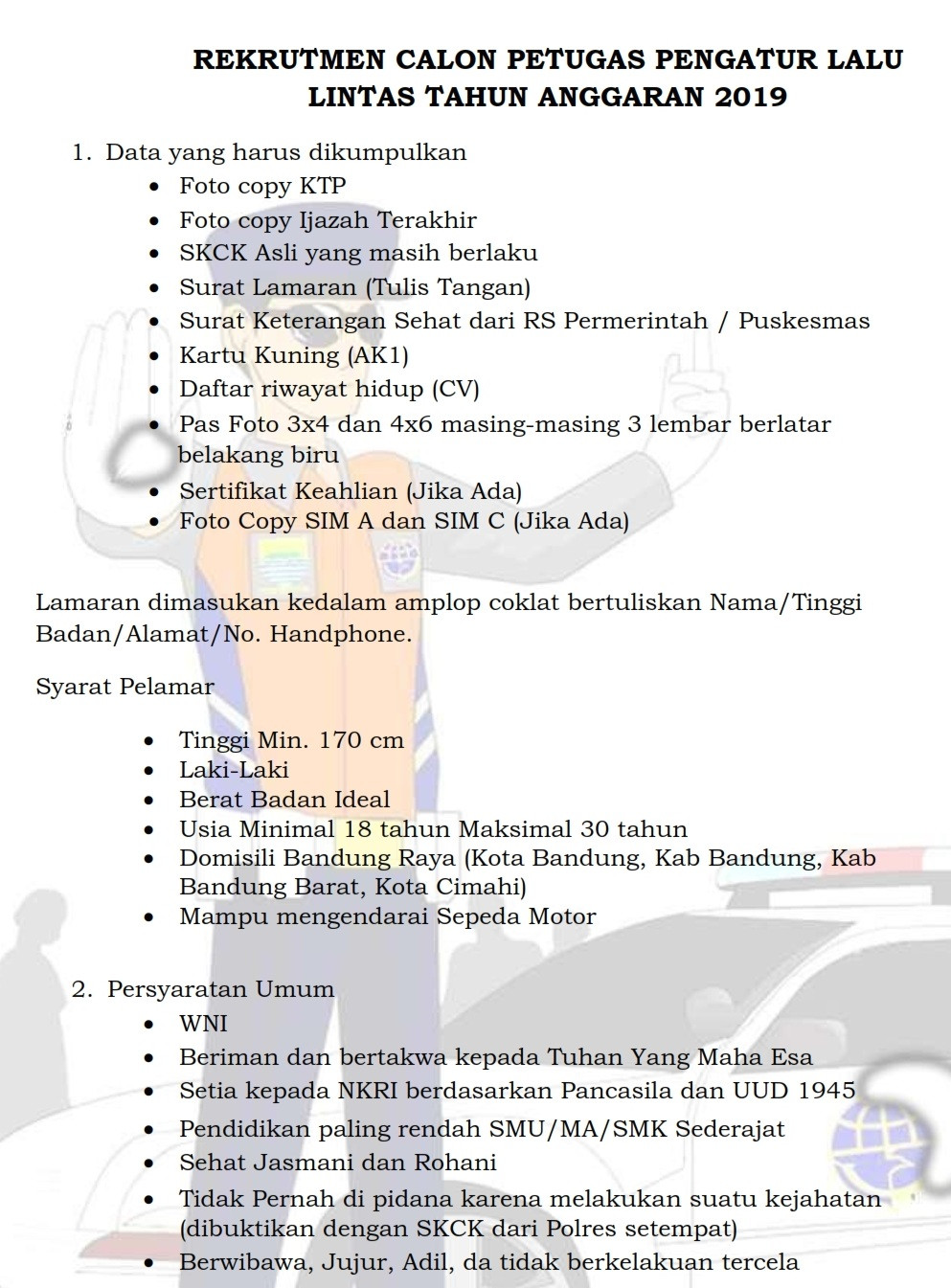 Lowongan Kerja Lowongan Kerja Dinas Perhubungan Kota Bandung