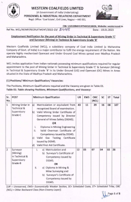 WCL RECRUITMENT 2023