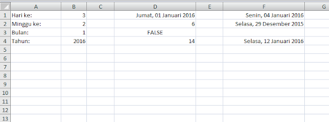 Rumus Excel Menghitung Tanggal Menurut Bilangan Hari, Minggu, Bulan dan Tahun Yang Diketahui
