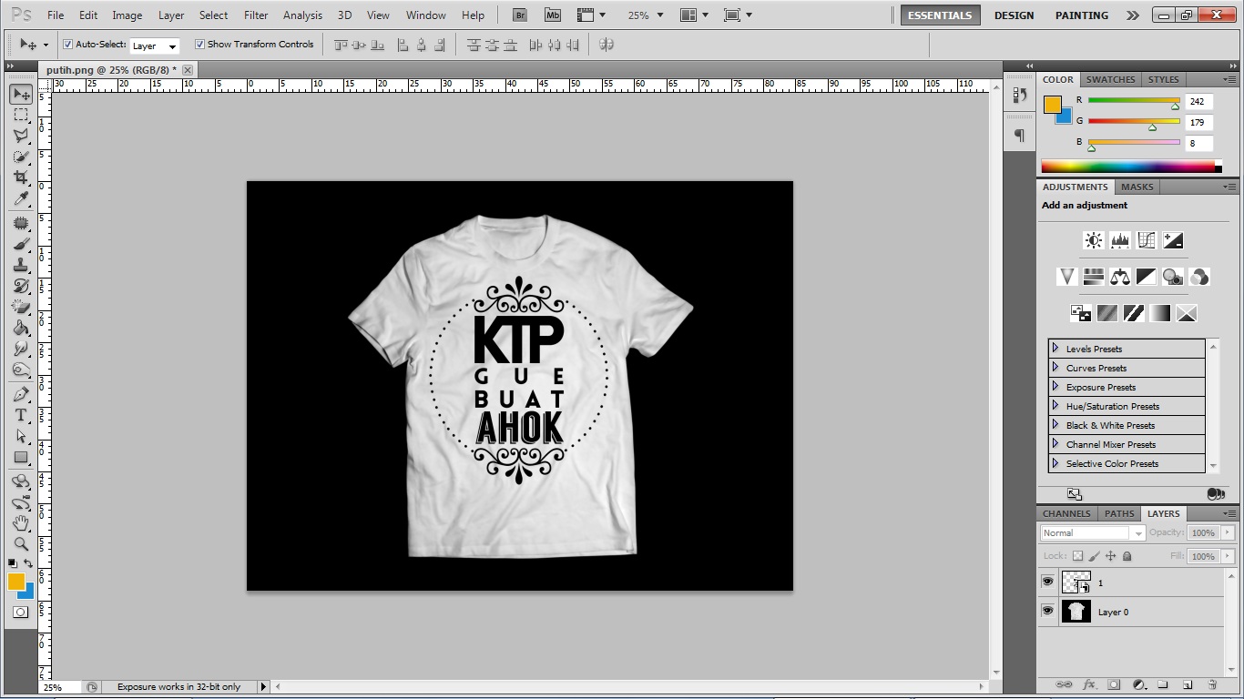 Tutorial Cara mendesain Baju  dengan Photoshop Prialangka