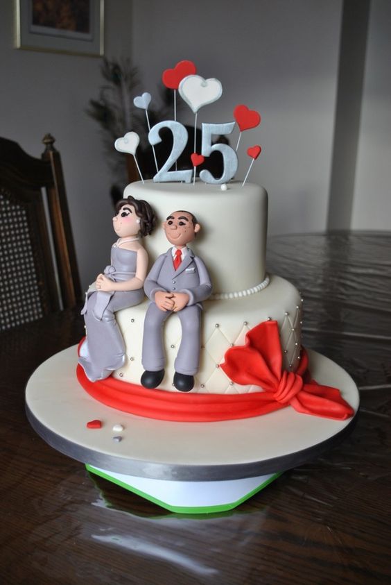 Perfect 25th Anniversary Cake