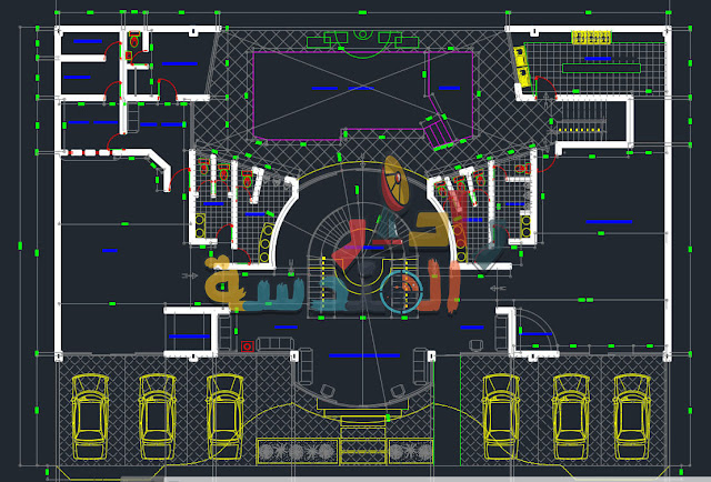 مشروع نزل سكني 2 نجوم dwg  