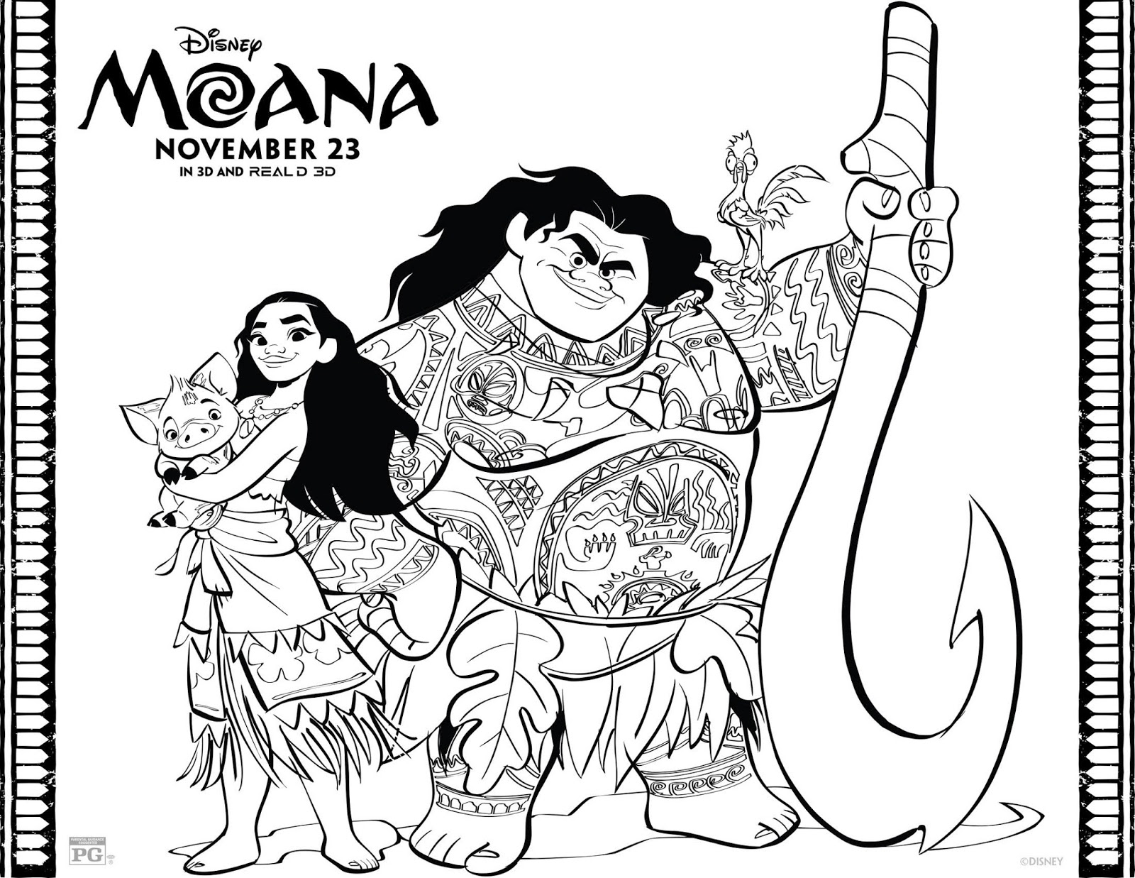 Download #MOANA Activity Coloring Sheets @Disney #promo - Babushka ...