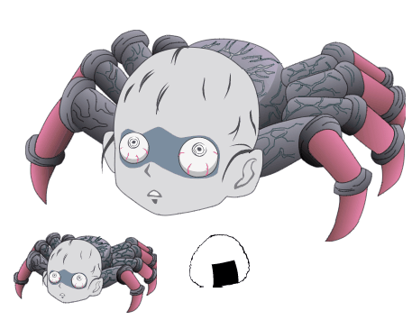 スクラッチ キャラクター素材 鬼滅の刃 人面蜘蛛とおにぎり 水色のパンダ団日記 スクラッチ キャラクター素材 鬼滅の刃 人面蜘蛛とおにぎり 水色のパンダ団日記