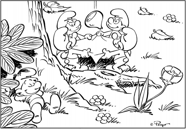 desenhos smurfs colorir