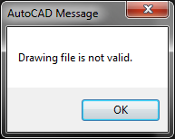 Drawing file is not valid error