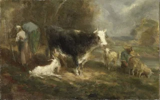 Corral con ganado de Eugène Fromentin